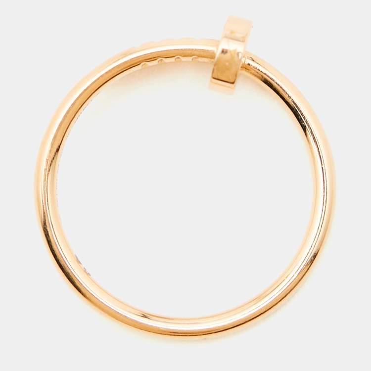 Pre Owned Cartier Juste Un Clou 18k Rose Gold Small Model Ring Size 58