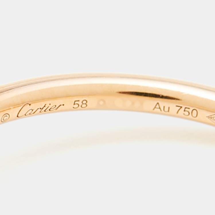 Pre Owned Cartier Juste Un Clou 18k Rose Gold Small Model Ring Size 58