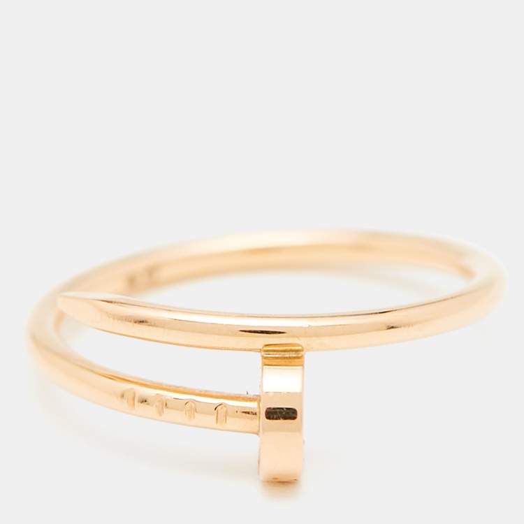 Pre Owned Cartier Juste Un Clou 18k Rose Gold Small Model Ring Size 58