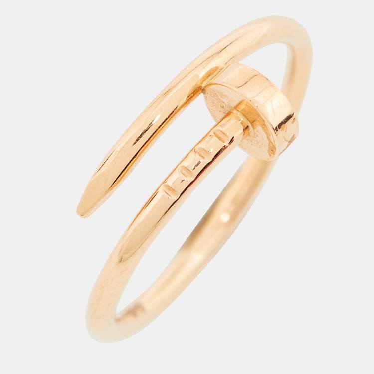 Pre Owned Cartier Juste Un Clou 18k Rose Gold Small Model Ring Size 58