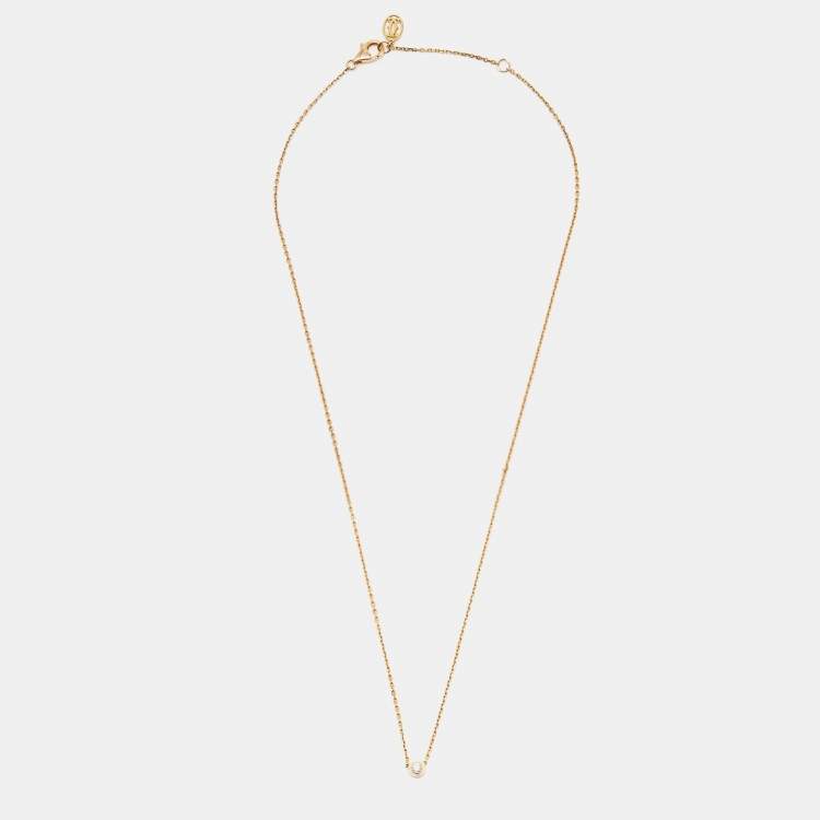 Pre Owned Cartier d'Amour Diamond 18k Rose Gold XS Model Necklace