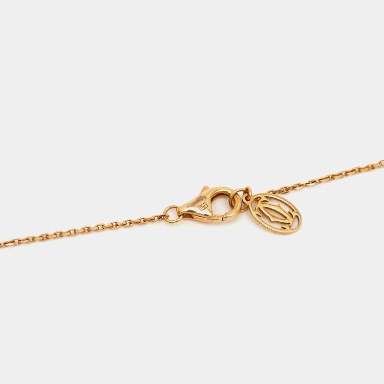 Pre Owned Cartier d'Amour Diamond 18k Rose Gold XS Model Necklace