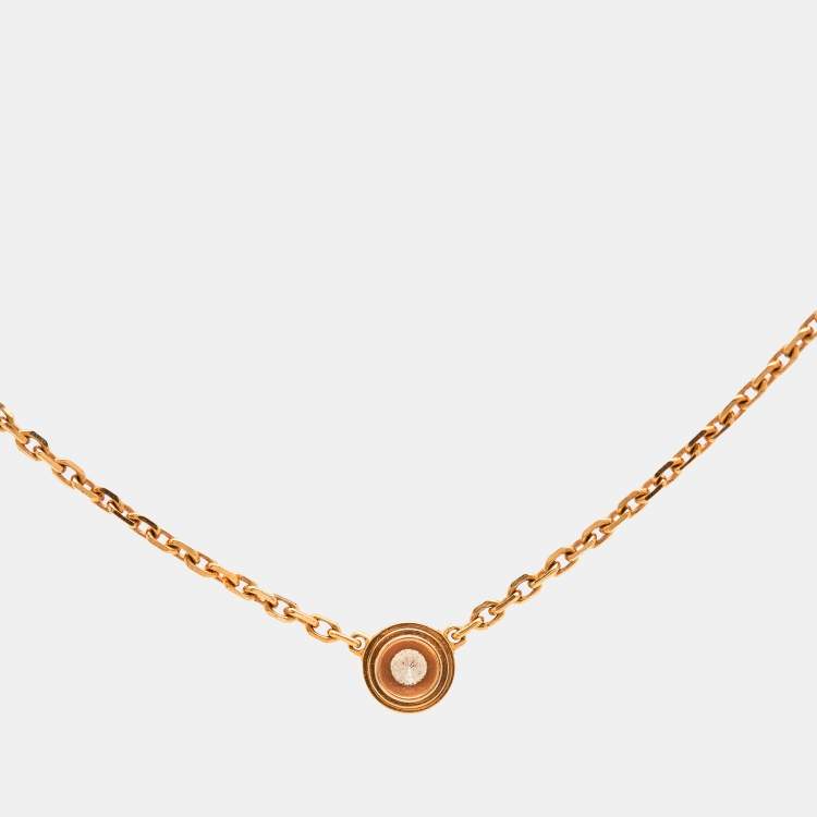 Pre Owned Cartier d'Amour Diamond 18k Rose Gold XS Model Necklace