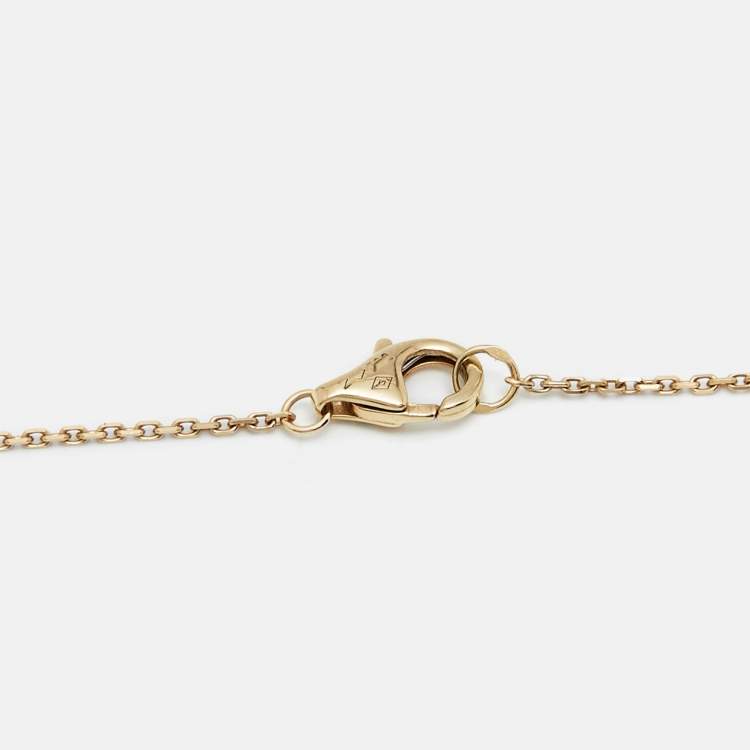 Pre Owned Cartier Amulette De Cartier Mother of Pearl Diamond 18k Yellow Gold XS Model Necklace