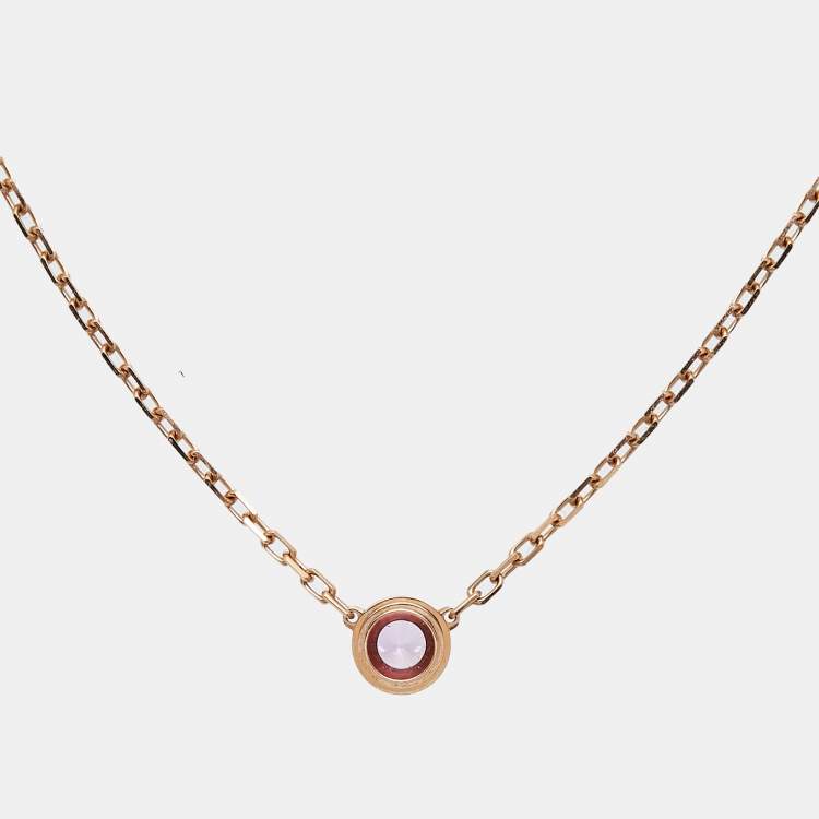 Pre Owned Cartier  d'Amour Pink Sapphire 18k Rose Gold Necklace