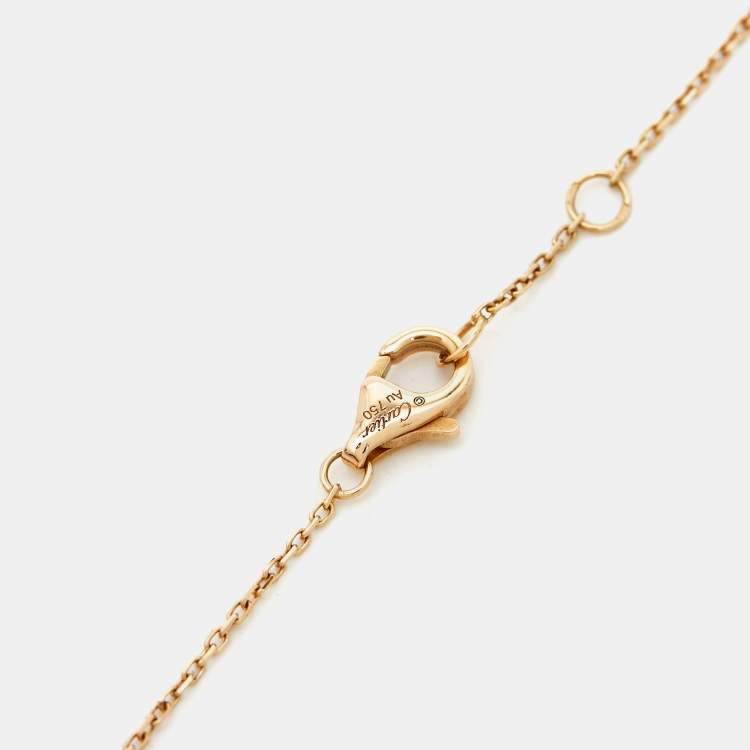 Pre Owned Cartier Amulette De Cartier Onyx Diamond 18k Rose Gold XS Model Bracelet
