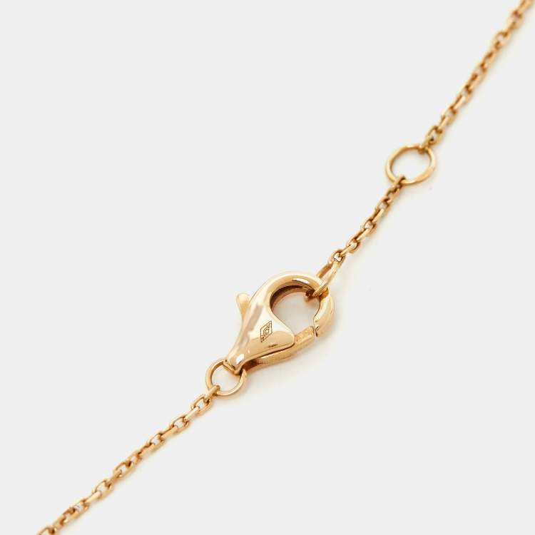 Pre Owned Cartier Amulette De Cartier Onyx Diamond 18k Rose Gold XS Model Bracelet