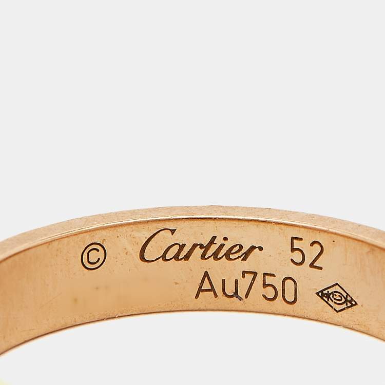 Pre Owned Cartier Love 18k Rose Gold Wedding Band Ring Size 52