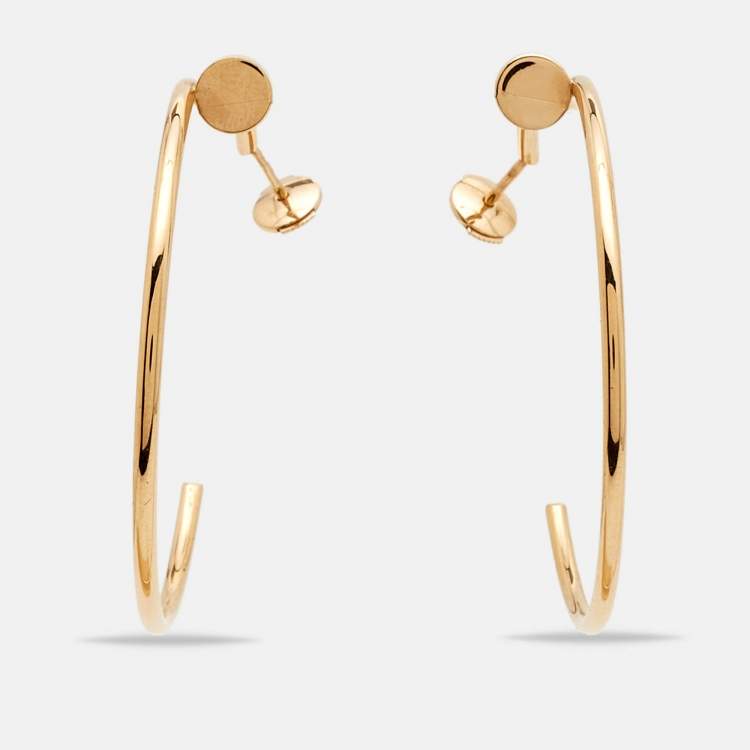 Pre Owned Cartier Juste Un Clou 18k Rose Gold Large Model Hoop Earrings