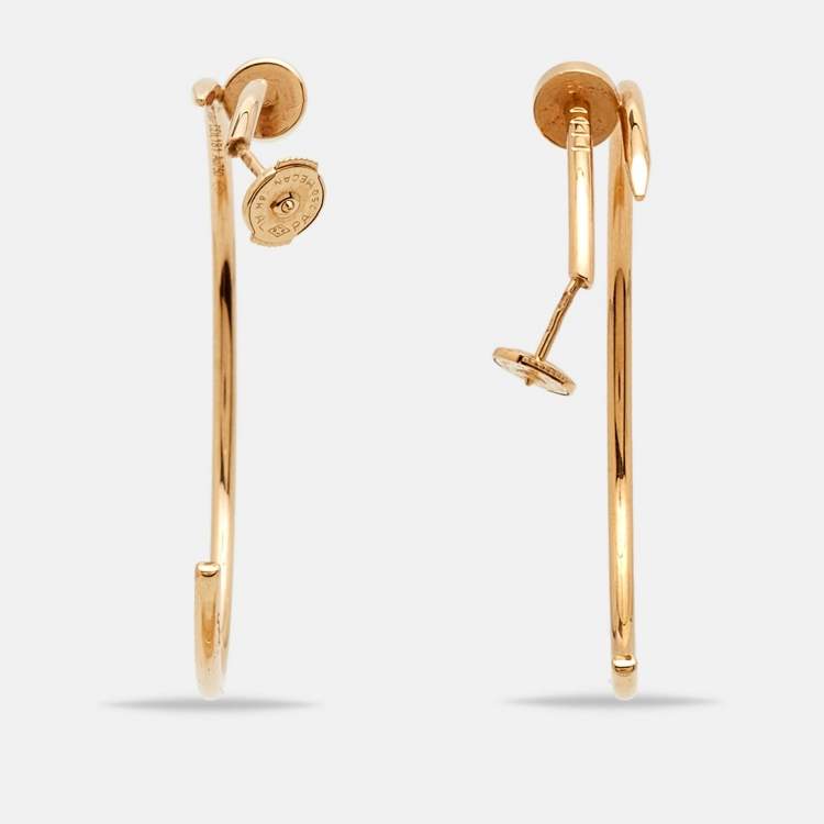 Pre Owned Cartier Juste Un Clou 18k Rose Gold Large Model Hoop Earrings