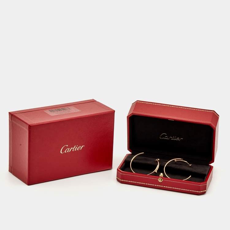 Pre Owned Cartier Juste Un Clou 18k Rose Gold Large Model Hoop Earrings