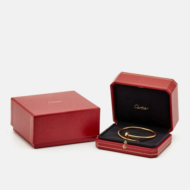 Pre Owned Cartier Juste Un Clou 18k Rose Gold Bracelet 17