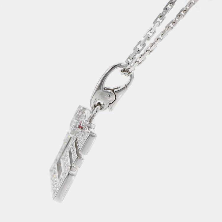 Pre Owned Cartier 18K White Gold Le Beze du Dragon Pendant