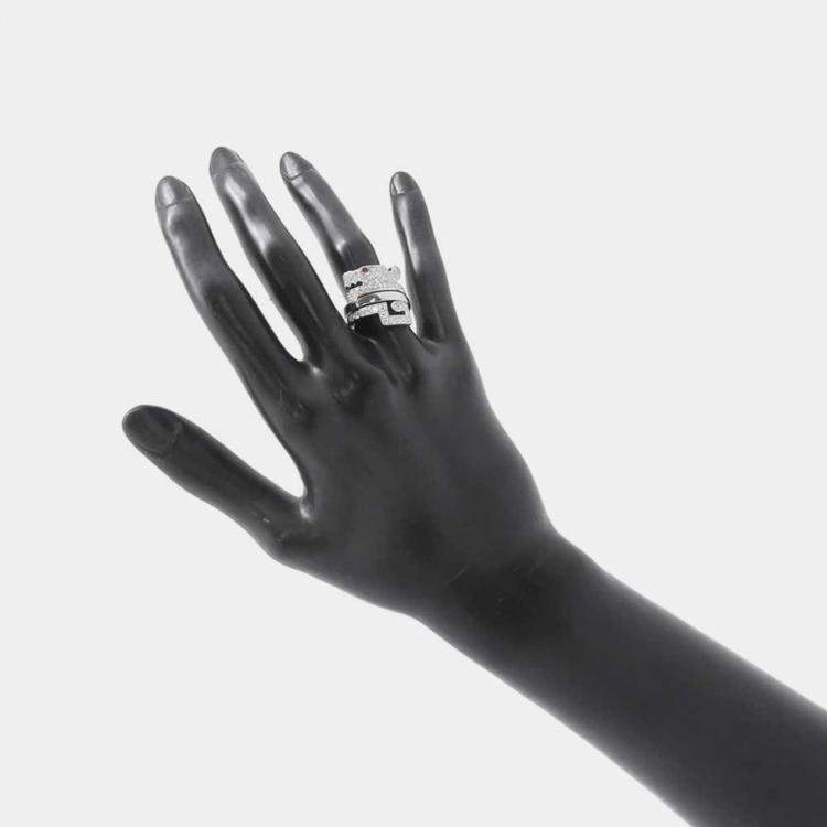 Pre Owned Cartier 18K White Gold Le Beze du Dragon Ring EU 51