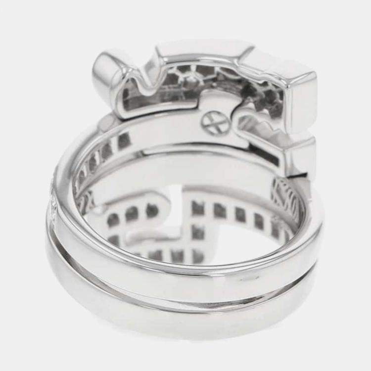 Pre Owned Cartier 18K White Gold Le Beze du Dragon Ring EU 51