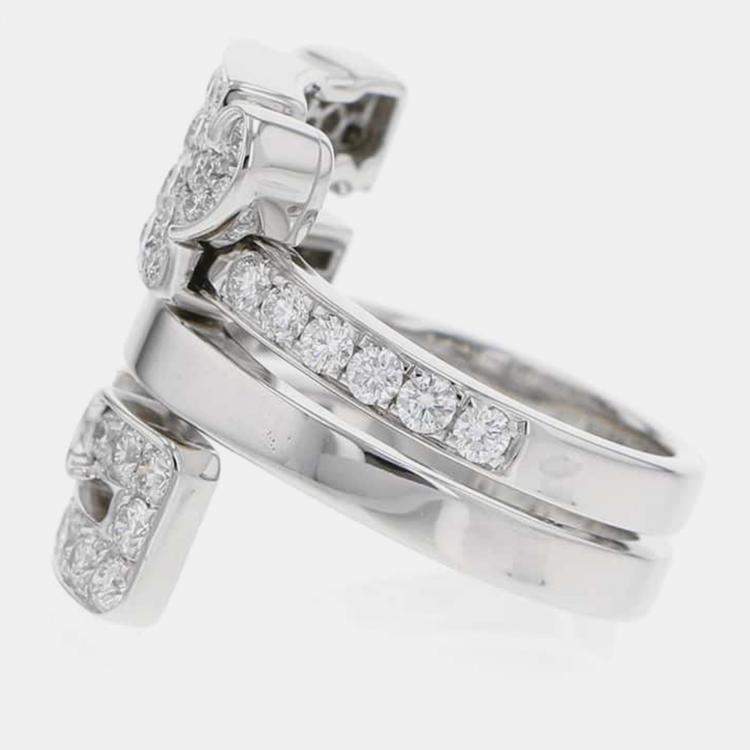 Pre Owned Cartier 18K White Gold Le Beze du Dragon Ring EU 51