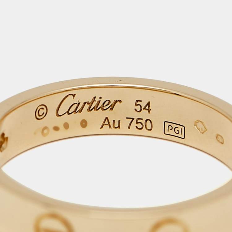 Pre Owned Cartier Love 1 Diamond 18k Rose Gold Wedding Band Ring Size 54