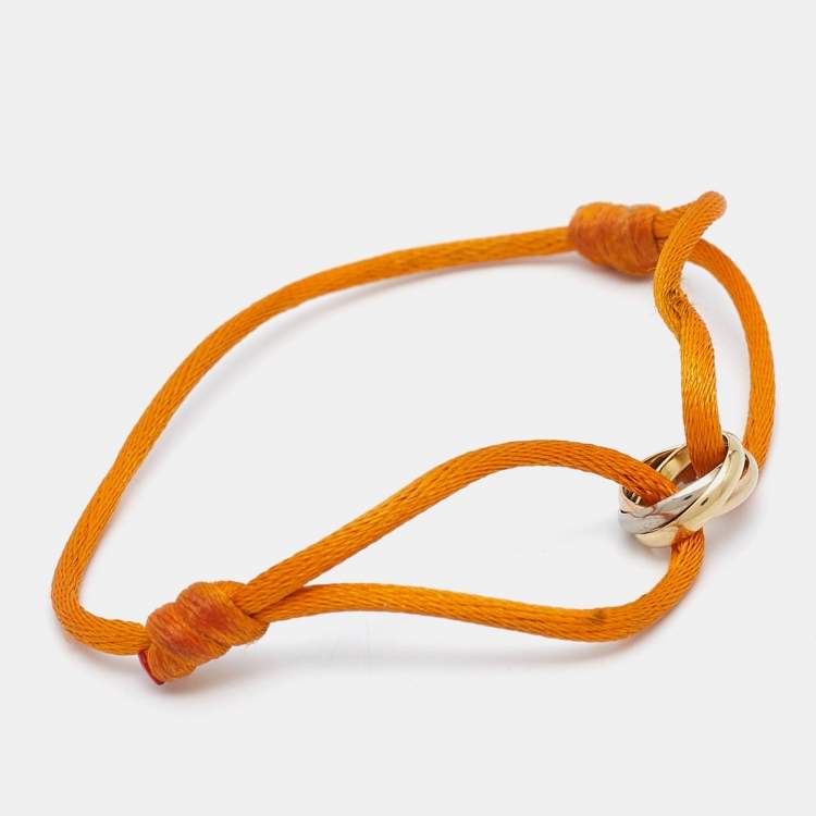 Pre Owned Cartier Trinity 18k Three Tone Gold Adjustable Cord Bracelet