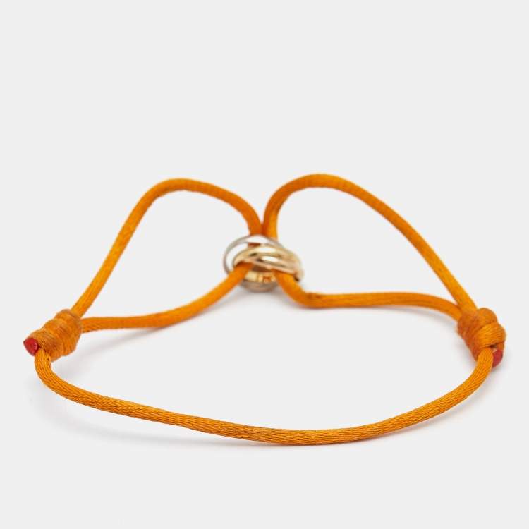 Pre Owned Cartier Trinity 18k Three Tone Gold Adjustable Cord Bracelet
