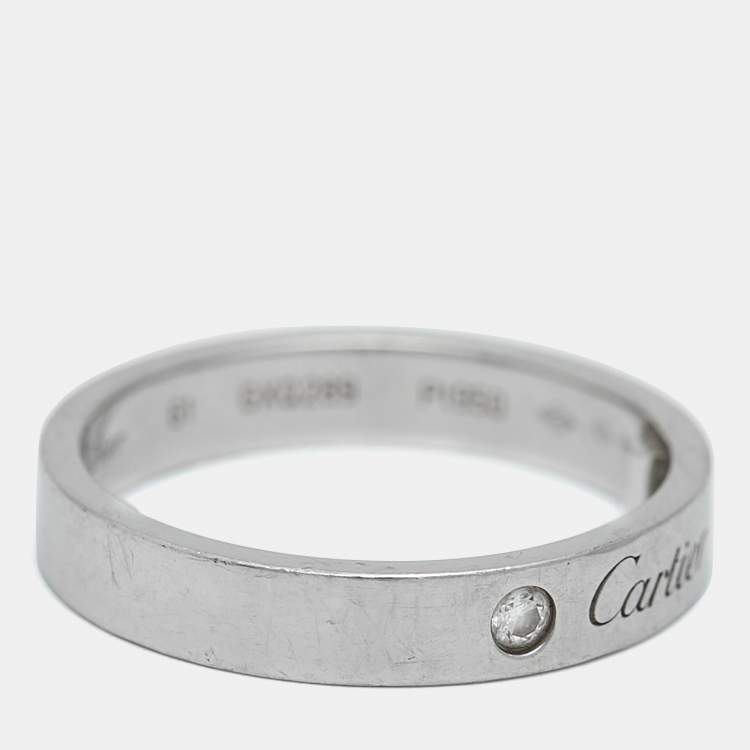Pre Owned Cartier C De Cartier Diamond Platinum Ring Size 56