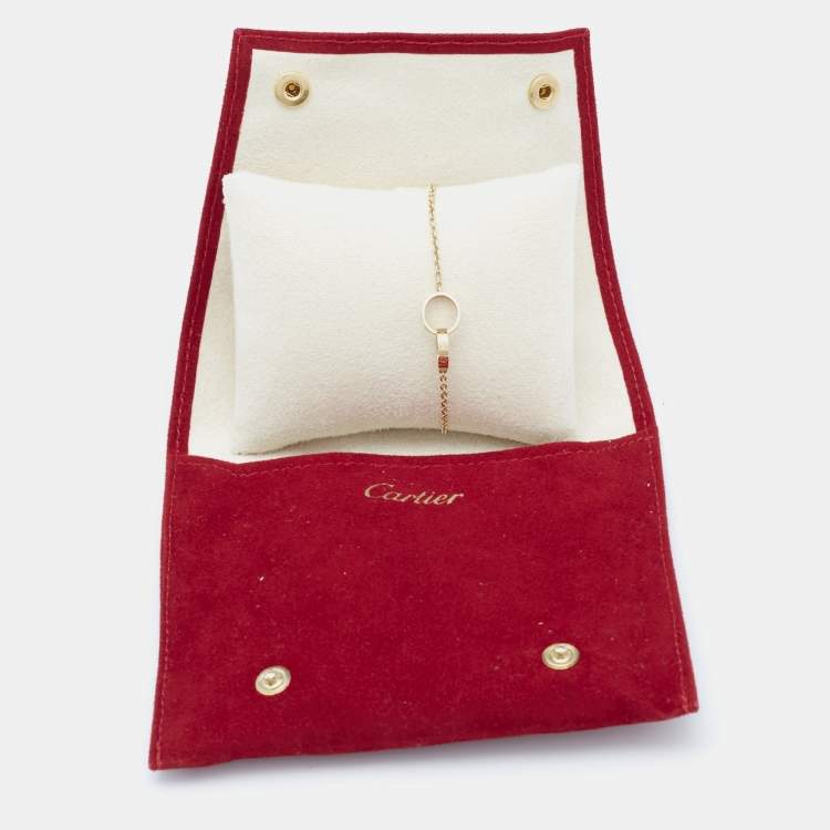 Pre Owned Cartier Love Interlocking 2 Hoops 18K Yellow Gold Bracelet