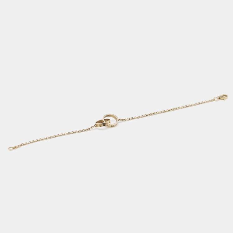 Pre Owned Cartier Love Interlocking 2 Hoops 18K Yellow Gold Bracelet