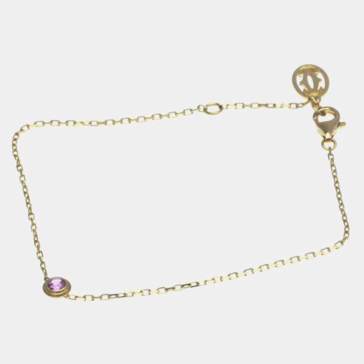 Pre Owned Cartier 18K Pink Gold D'amour Pink Sapphire Bracelet