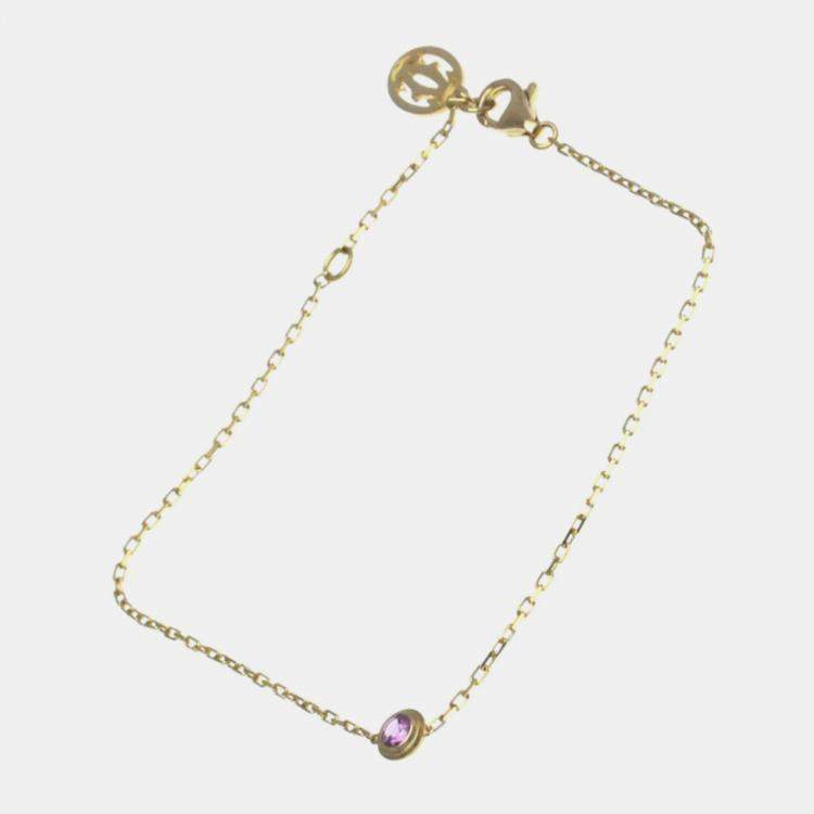 Pre Owned Cartier 18K Pink Gold D'amour Pink Sapphire Bracelet
