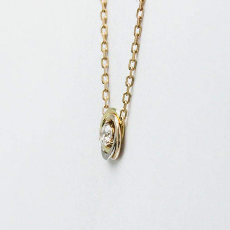 Pre Owned Cartier 18K Yellow, Rose, White Gold Trinity Necklace