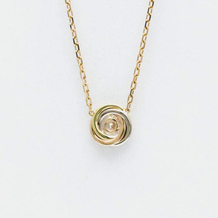 Pre Owned Cartier 18K Yellow, Rose, White Gold Trinity Necklace