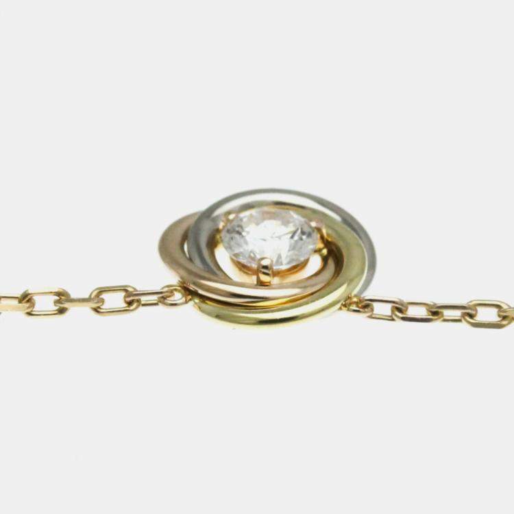 Pre Owned Cartier 18K Yellow, Rose, White Gold Trinity Necklace