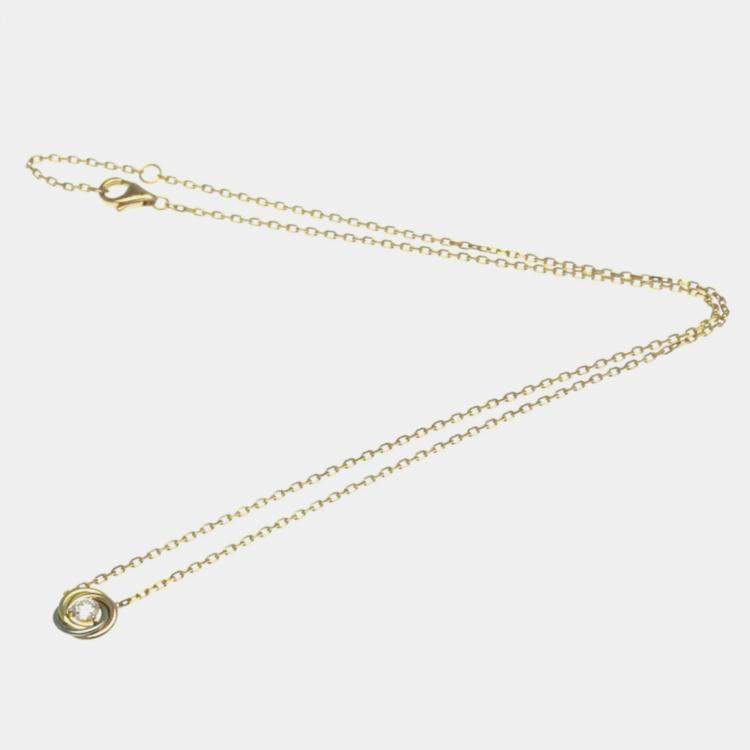 Pre Owned Cartier 18K Yellow, Rose, White Gold Trinity Necklace