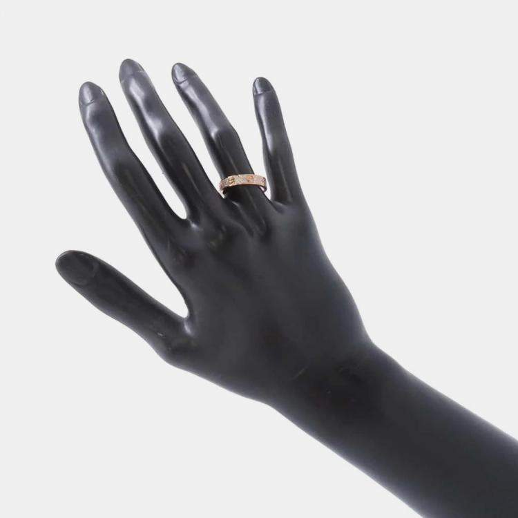 Pre Owned Cartier 18K Rose Gold and Diamond Love Band Ring EU 51