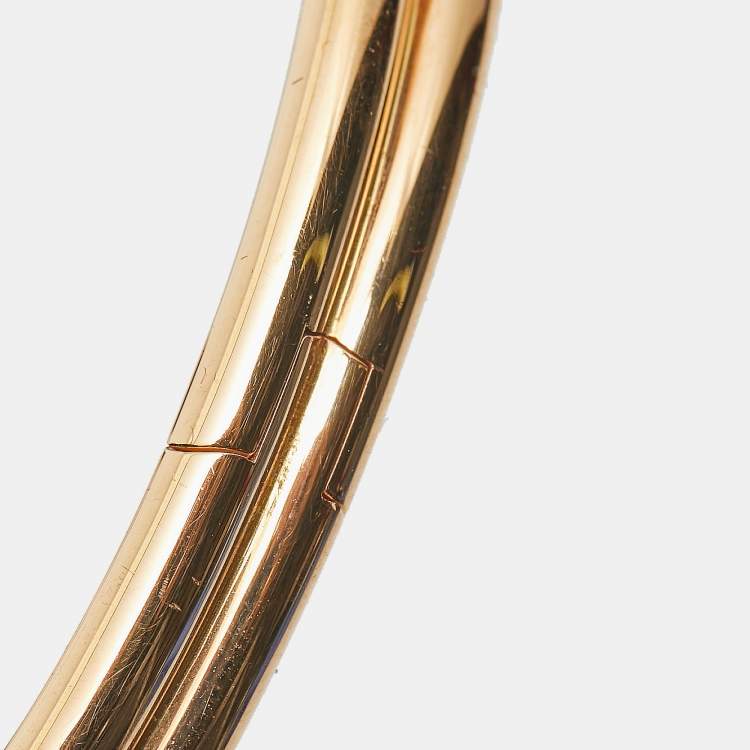 Pre Owned Cartier Juste Un Clou Diamonds 18k Rose Gold Double Bracelet 16 