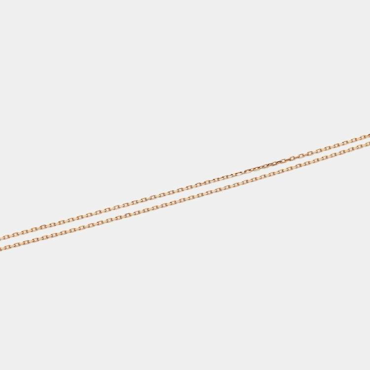 Pre Owned Cartier Amulette De Cartier Malachite Diamonds 18k Rose Gold Small Model Necklaces
