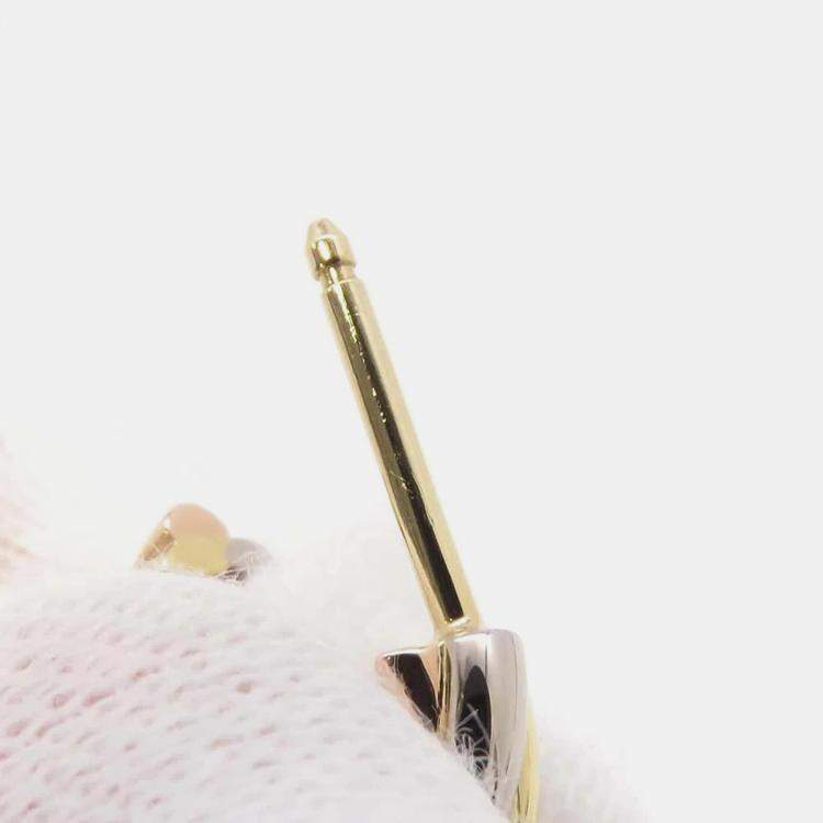 Pre Owned Cartier 18K White, Yellow, Rose Gold Trinity Earrings