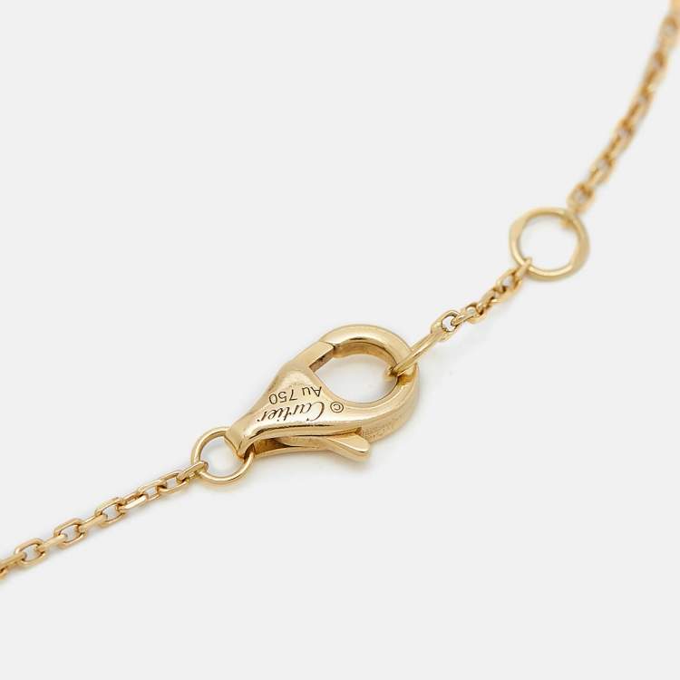 Pre Owned Cartier Amulette De Cartier Mother of Pearl Diamond 18k Yellow Gold XS Model Bracelet