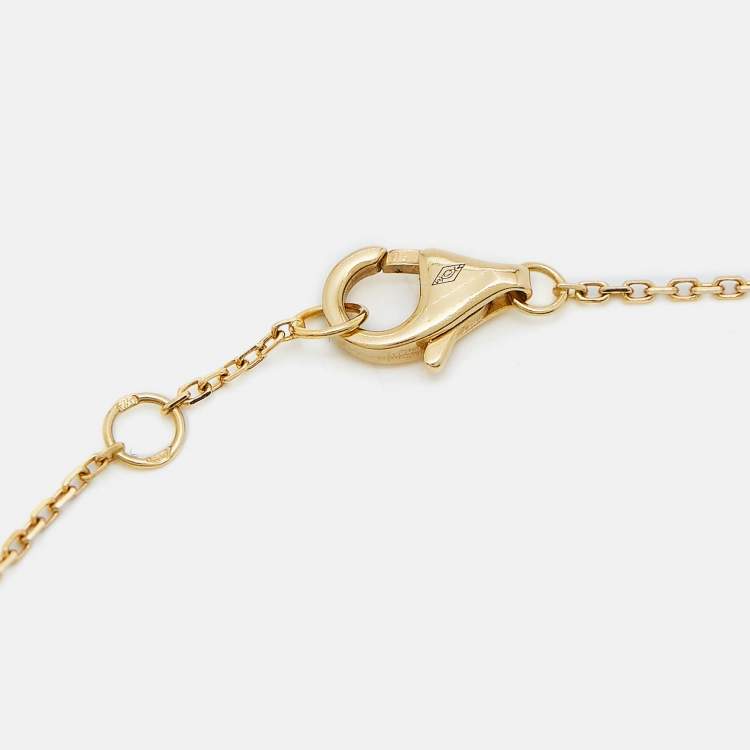 Pre Owned Cartier Amulette De Cartier Mother of Pearl Diamond 18k Yellow Gold XS Model Bracelet