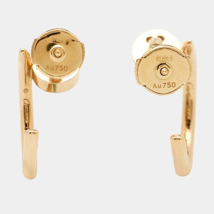 Pre Owned Cartier Juste Un Clou 18K Rose Gold Small Model Hoop Earrings