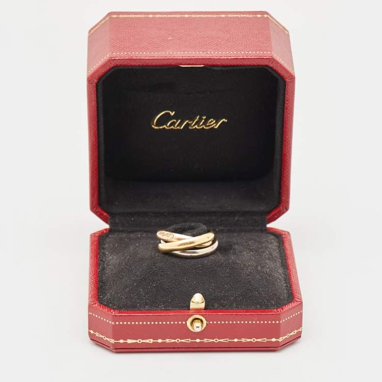 Pre Owned Cartier Trinity 18k Three Tone Gold Ring Size 53
