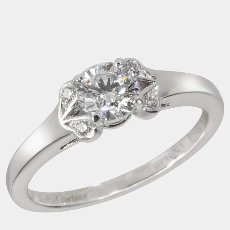 Pre Owned Cartier Platinum and Diamond Ballerine Engagement Ring 