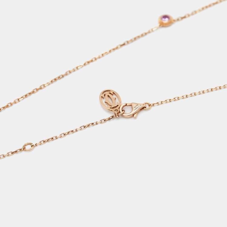 Pre Owned Cartier d'Amour Pink Sapphire 18k Rose Gold Necklace