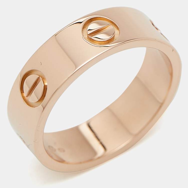 Pre Owned Cartier Love 18k Rose Gold Ring Size 51