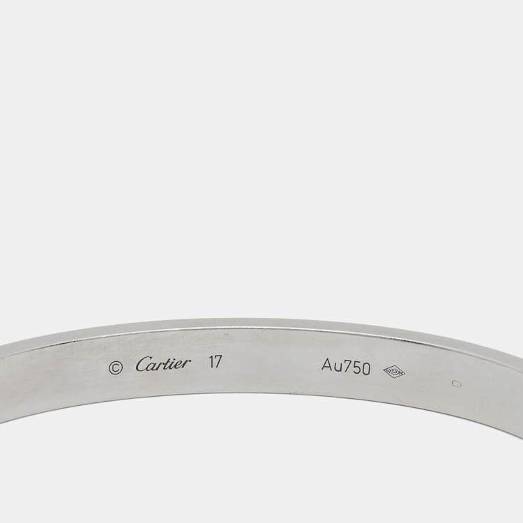 Pre Owned Cartier Love 18k White Gold Bracelet 17