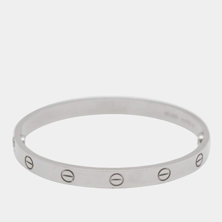 Pre Owned Cartier Love 18k White Gold Bracelet 17
