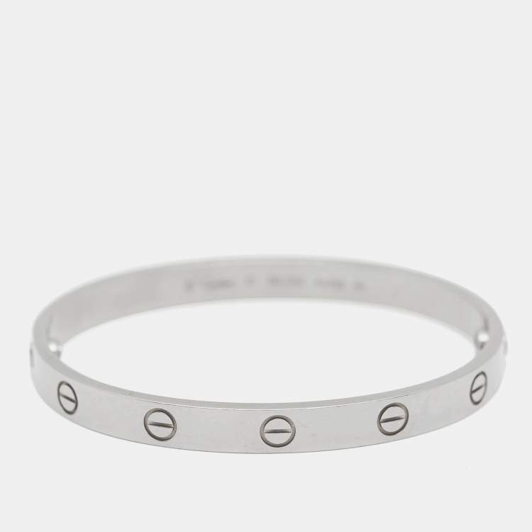 Pre Owned Cartier Love 18k White Gold Bracelet 17