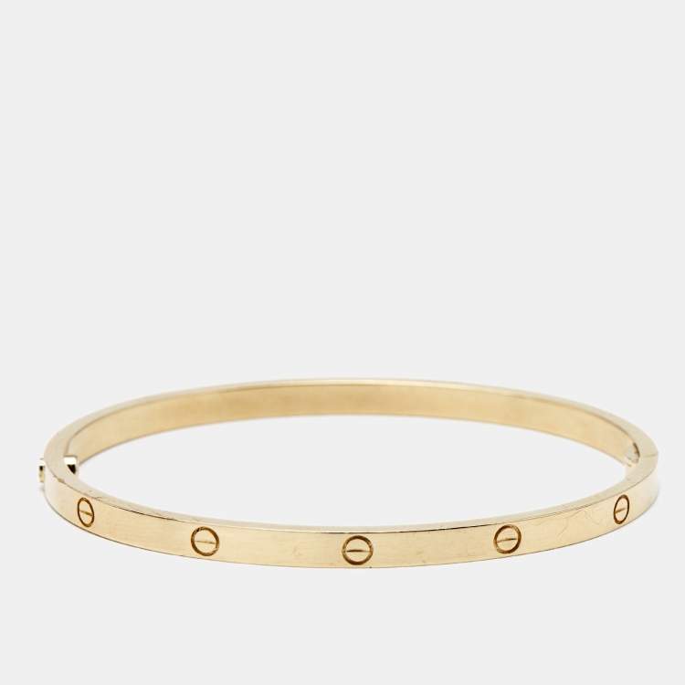 Pre Owned Cartier Love 18k Yellow Gold Small Model Bracelet 17