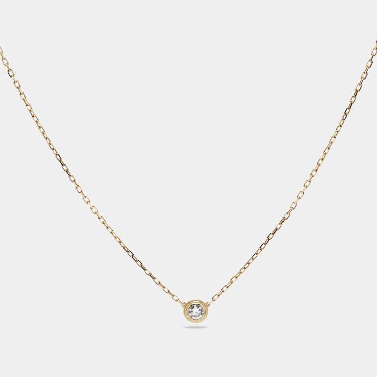 Pre Owned Cartier  d'Amour Diamond 18k Yellow Gold Large Model Necklace