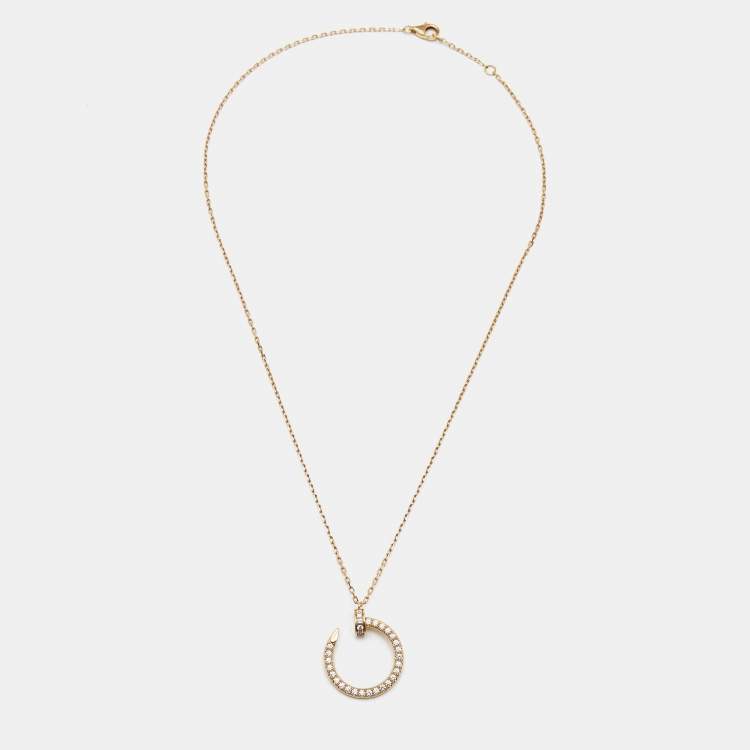 Pre Owned Cartier Juste Un Clou Diamonds 18k Yellow Gold Necklace