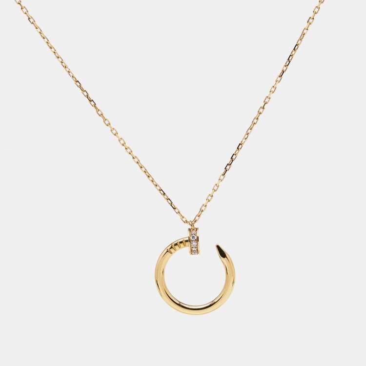 Pre Owned Cartier Juste Un Clou Diamonds 18k Yellow Gold Necklace